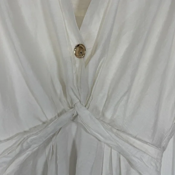 Sandro White Sigrid Twist Front Mini Shirt Dress Size 34 FR US 2 - Picture 5 of 9